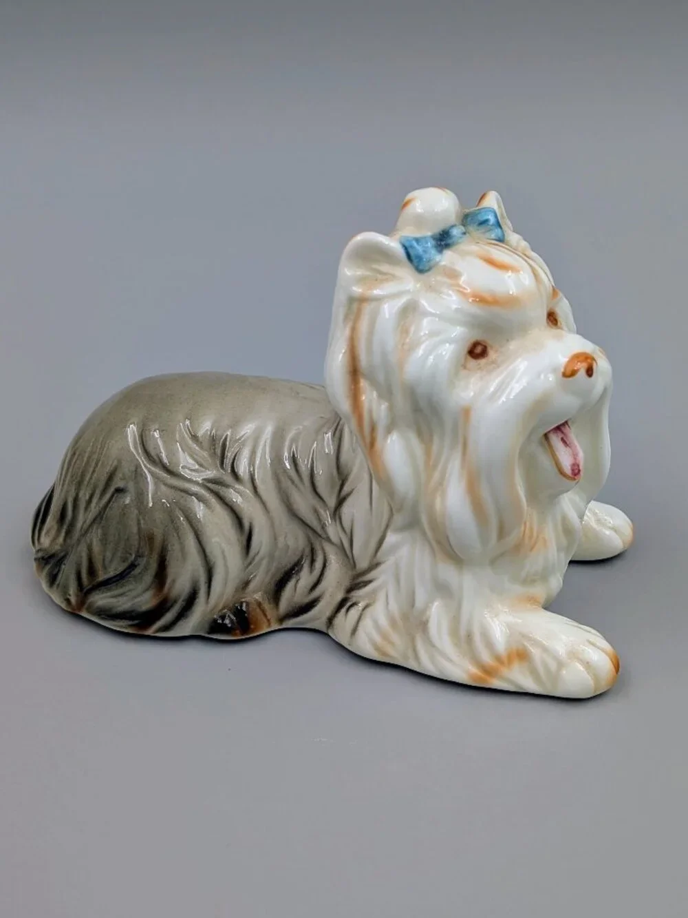 Vintage Porcelain Yorkshire Terrier Dog Figurine | Shelfie Home Decor